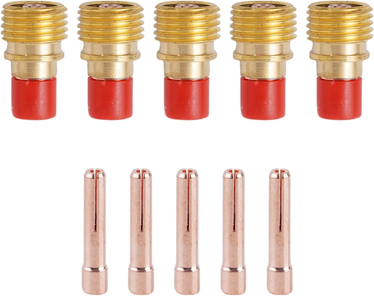 Welding KnightTIG Gas Lens Collet Body 45V44 13N23 (3/32" & 2.4mm) for TIG Welding Torch WP-9, 20 & 25 Series Consumables 10Pcs