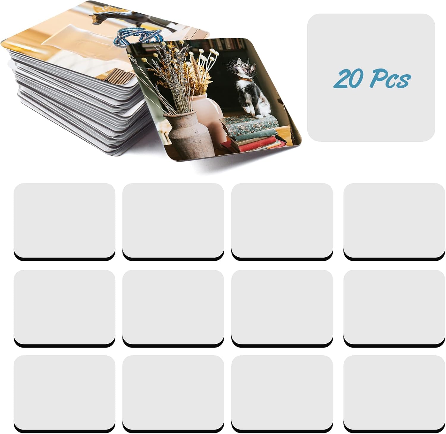 20 Pieces Sublimation Blanks Fridge Square