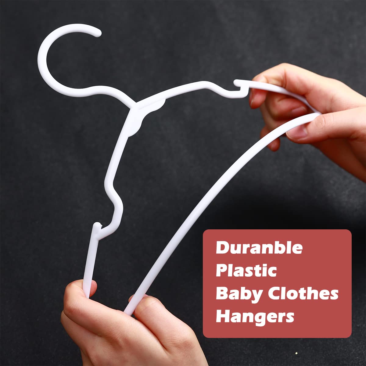 120 Pack White Plastic Non-Slip Baby Hangers, Heavy Duty, Flexible, Slim
