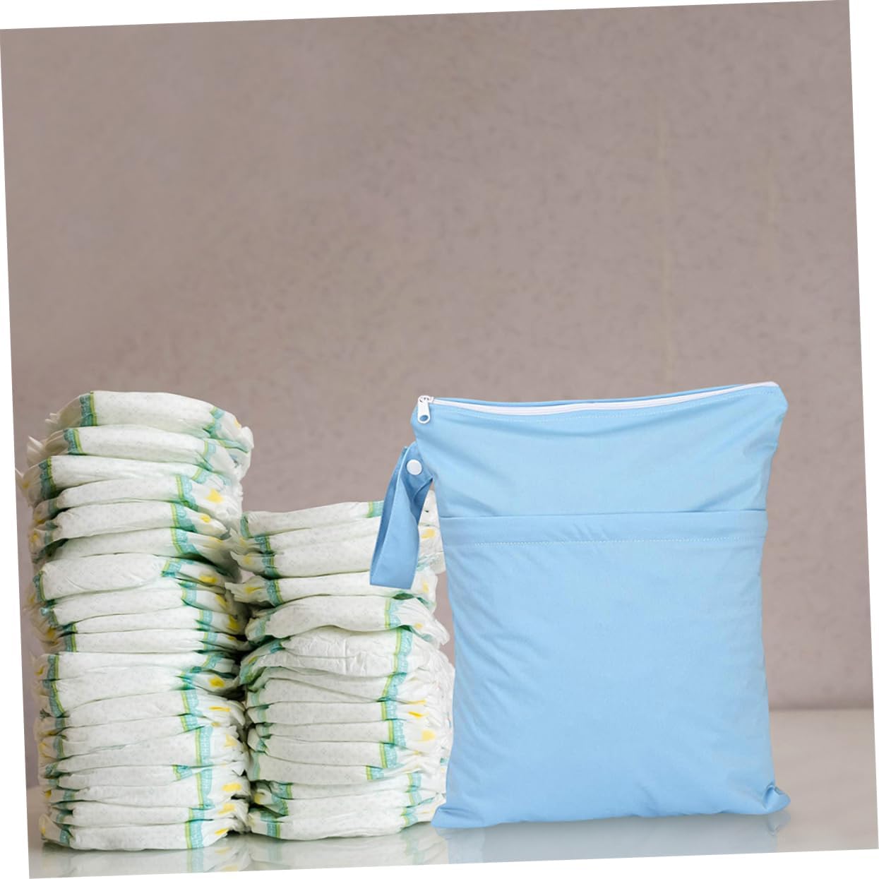 BESPORTBLE 2Pcs Waterproof Travel Wet Bags for Baby Diaper Storage Dual-Zipper Diaper Pouches Reusable Cloth Containers for Maternity Travel Suitable for Beach and Pool