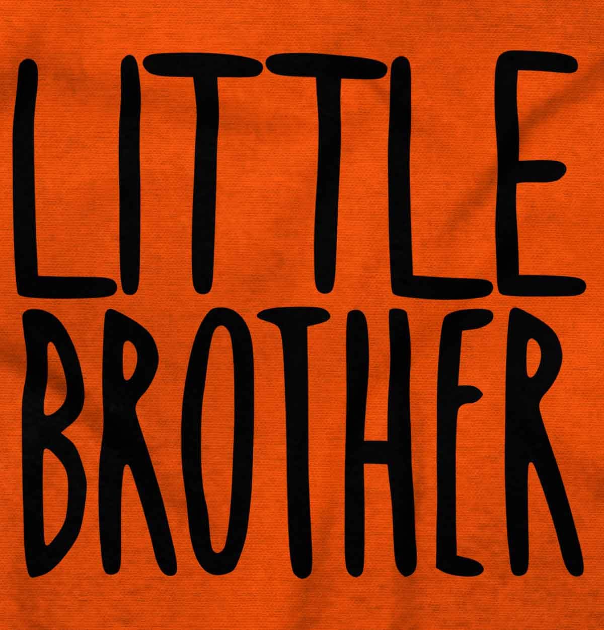 Little Brother Proud Younger Bro Youth T Shirt Tee Boys Orange