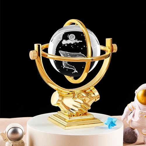 Miniatura 12 de Bola de cristal láser de Júpiter 3D con soporte (2.362 in) decoración de astronomía, decoración del hogar, bola de vidrio decorativa coleccionable