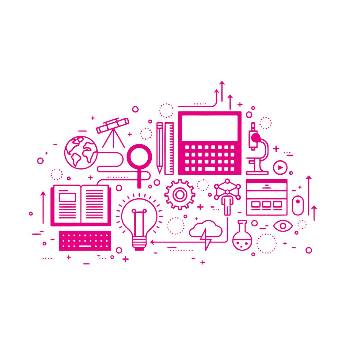 Mural and Wall Vinyl Decal The Scientific Education Model of Computer Technology School 48x76.1cm Waterproof Large Rosered โ image 1