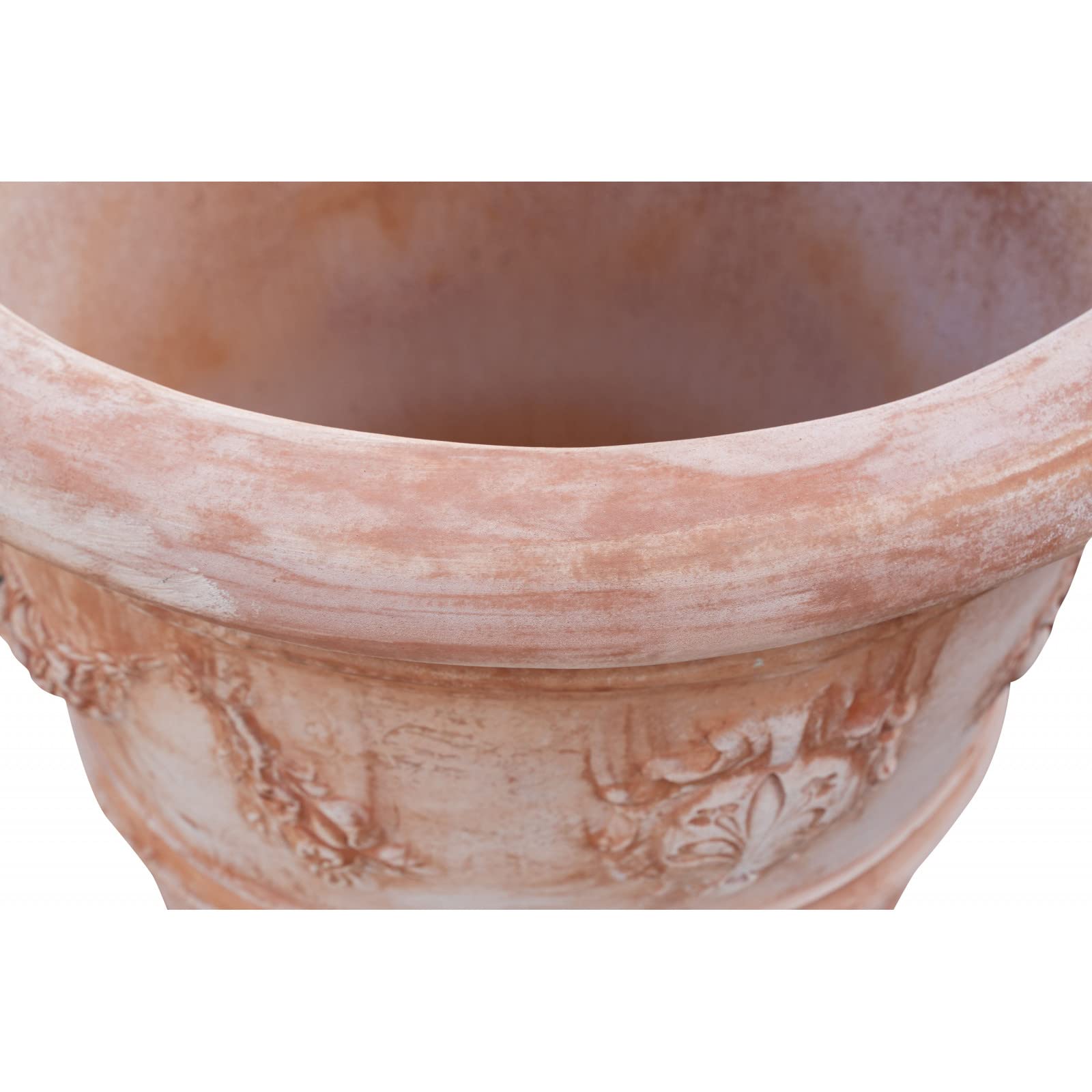 Biscottini Maceta grande de terracota, 80 x 80 x 68 cm, para jardín de ánfora fabricado en Italia, macetas de terracota