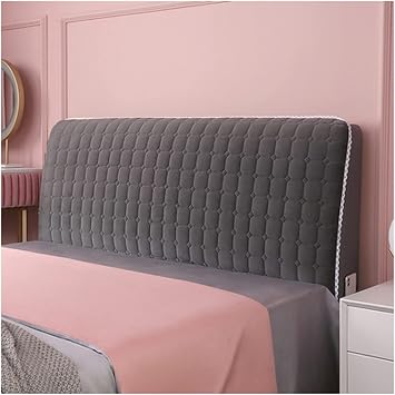 Bed Headboard Cover,Protector Thicken Cotton Dustproof Stretch Solid Color for Twin Queen Full King Size Beds Color Black, Size 140cm