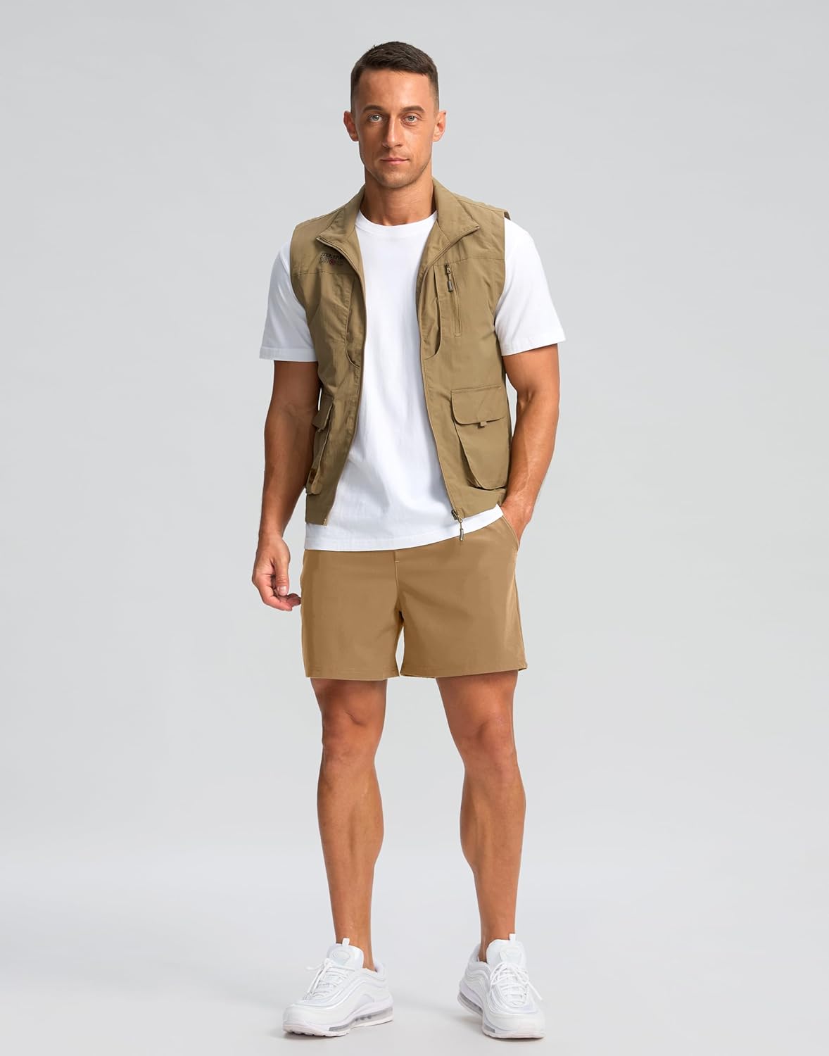 Soothfeel Men's Athletic Running Shorts with Zipper Pocket 5/7 Inch Quick Dry Tennis Shorts Gym Workout Shorts for Men - Image 3