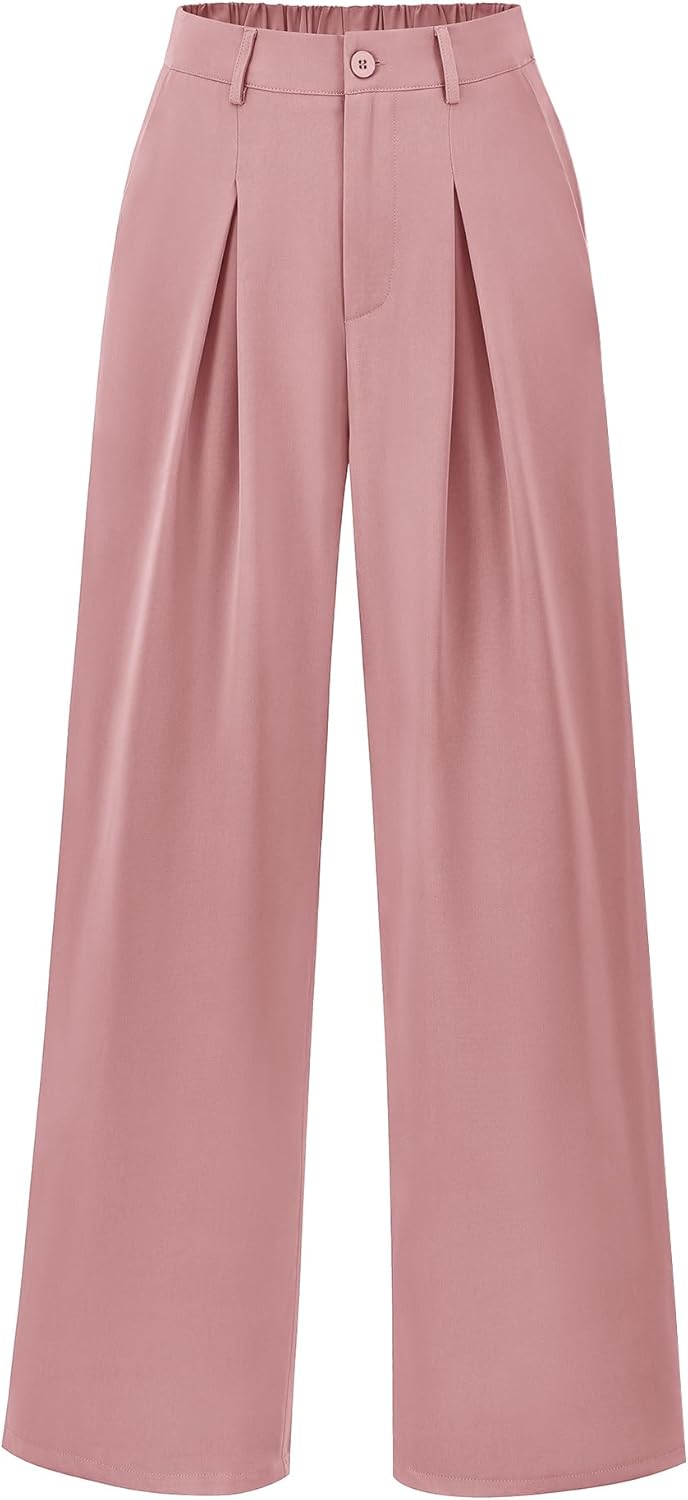 BTFBM Women High Waist Palazzo Pants Fall 2025 Casual Wide Leg Trousers Loose Work Office Business Suit Pant Pockets