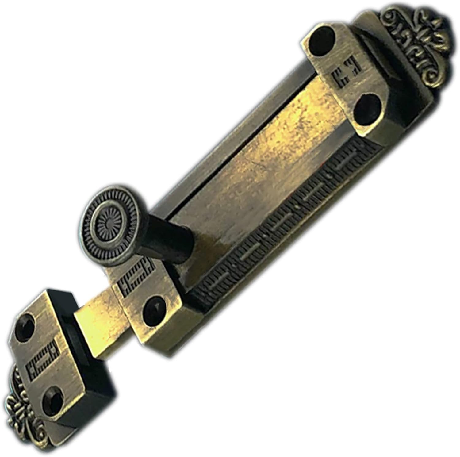 Sliding bolt door latch, Brass Sliding Bolt Door and Gate Lock Ancient Brass/Bronze Finish 83mm/103mm(Ancient Brass,103mm)