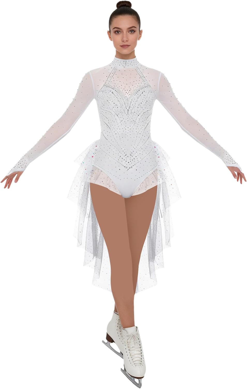 FEESHOW Women's Figure Ice Skating Dress Performance Costume