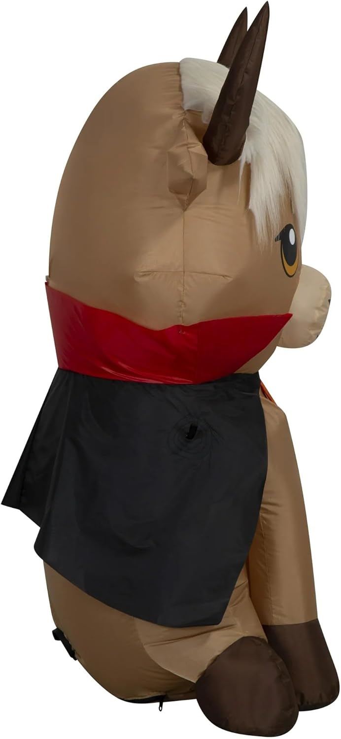 Halloween Inflatable Yard Decoration, 3.5 Ft Baby Highlander Cow with Dracula Cape, Indoor Outdoor Holiday Decor