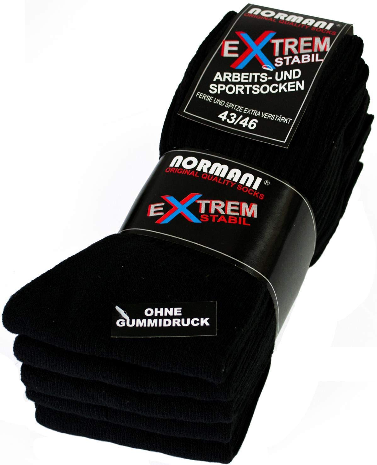 normani 20 Paar EXTREM Stabile Arbeitssocken - Sportsocken - Ferse und Spitze EXTRA verstärkt - Ohne Gummidruck