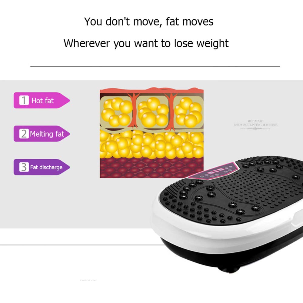3D Fitness Pedane Vibranti, Allenarsi Macchine A Piattaforma Vibrante Crazy Fit Massage Esercizio Machine,White