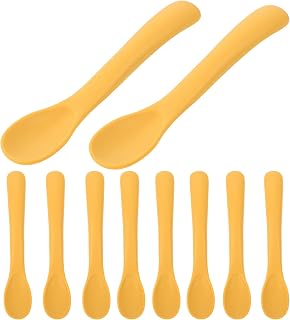 Hoement 10 Pçs Colher De Plástico Macio Das Crianças Colher De Alimentação Infantil Crianças Aprendendo Alimentação Do Bebê Suprimentos De Alimentação Do Bebê Colher De Silicone Crianças