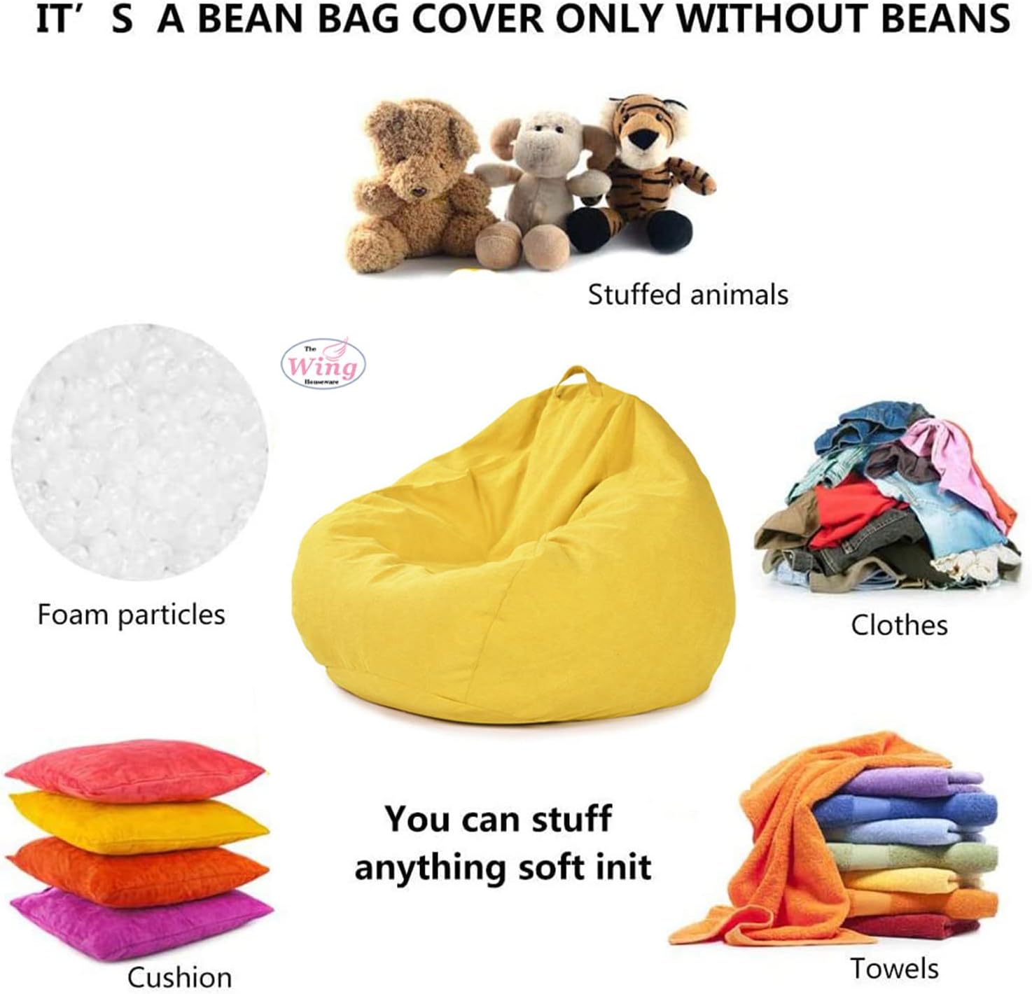 Bean Bag Chair Cover, (No Filler) Sofa Cover for Kids Adults, Washable Soft Stuffed Toys Storage Starry Sky Bean Bag Cover Living Room Tatami Lazy Sofa Cover (X-Large,Purple)
