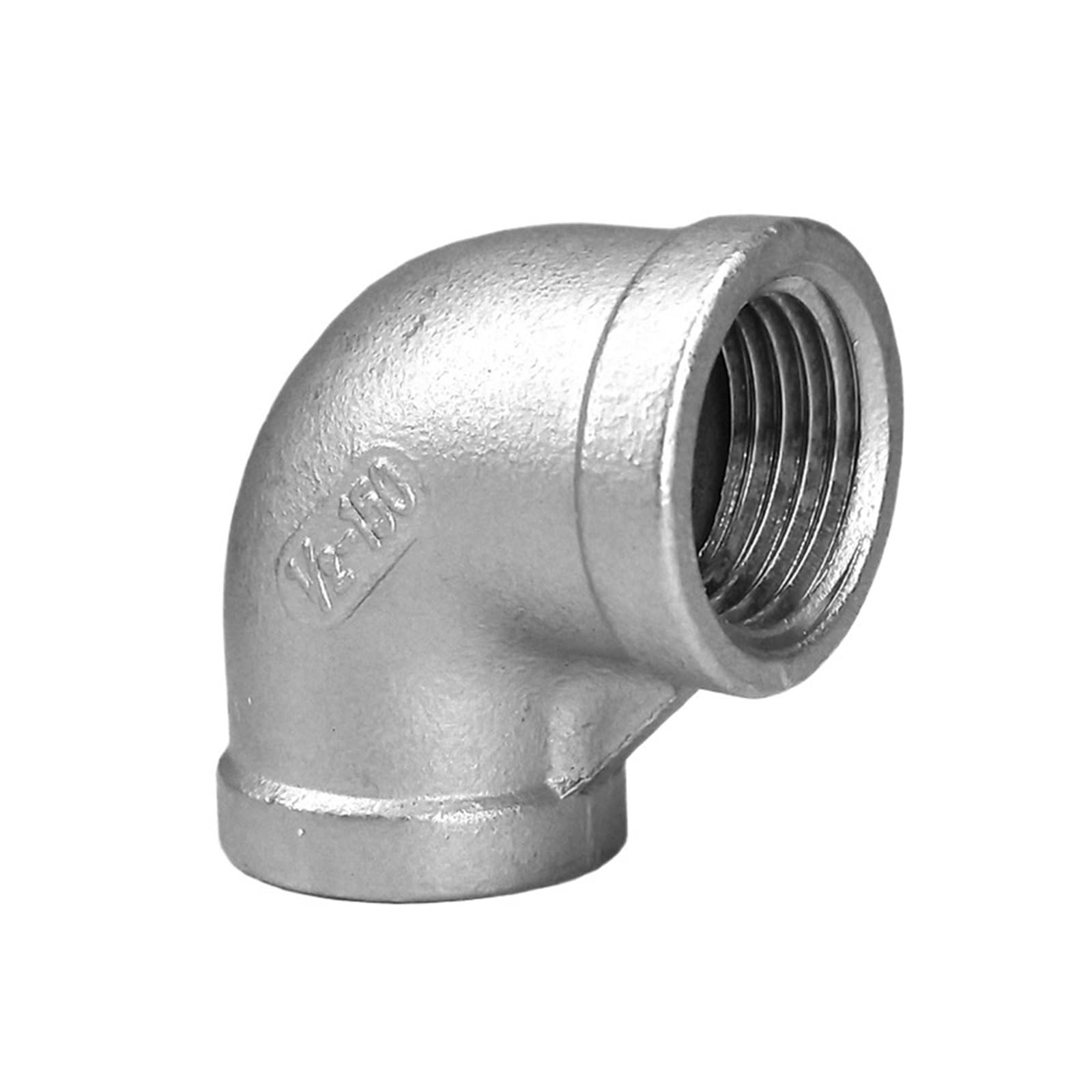 IOFIT 1/8" 1/4" 3/8" 1/2" 3/4" 1" 2" 3" 4" BSP NPT Femmina Gomito a 90 Gradi accoppiatore connettore Raccordo for Tubo (Color : BSPT SS304, Size : Female-Female_2-1/2")