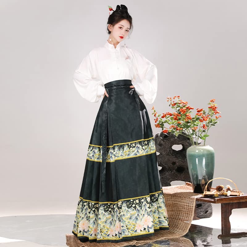 Jupe Hanfu résolvant le manque d'originalité pour fêtes style Chinois manches avion - 5