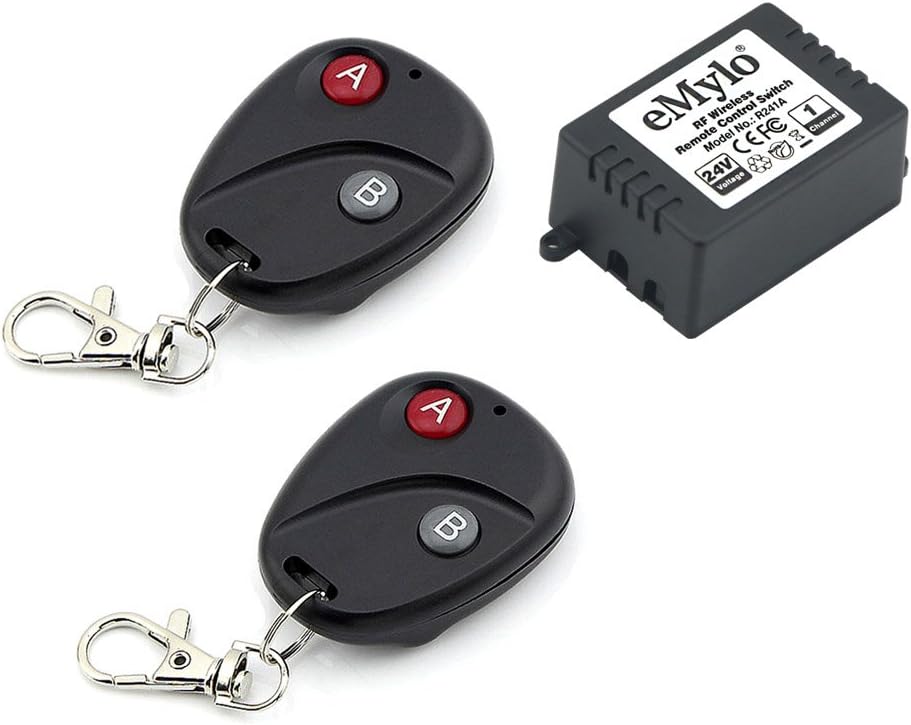 eMylo® DC 24V 1 Channel 433Mhz RF Relay Wireless Remote Control Switch Transmitter with Receiver