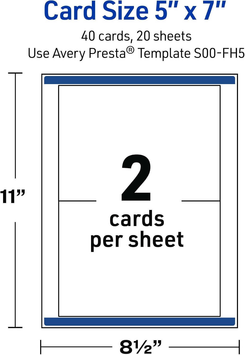 Avery Printable Rectangle Invitation Cards, 5" x 7", Matte White, Pre-printed Metallic Gold Hanging Ornaments Design, Sure Feed Technology, Laser & Inkjet Compatible, 40 Total
