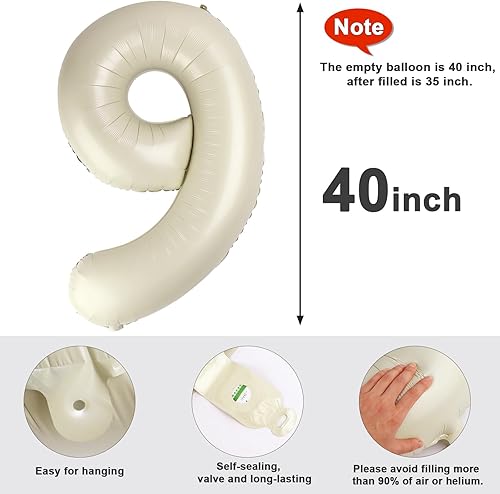 Vista 413 de Globo número 2 de 40 pulgadas, para decoración de cumpleaños y graduaciones, para niños y niñas (color verde claro)