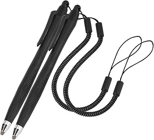 2 Pcs Resistive Touch Screen Pen, Stylus Pen with Spring Rope, Scratch Proof Pens with Stylus Tip, Touch Pens for Touchs Screens, Drawing, Sketching and Note-Taking(Size:3mm)