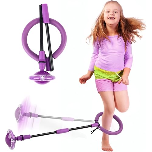 Skip Ball, Portable Foldable Colorful Flash Wheel Swing Ball, Kids Toys for Girls & Boys for Skip It, Sports Fitness Toys for Kids & Adults. Gifts for Mom Women & Girls Toys Age 5-10 Years