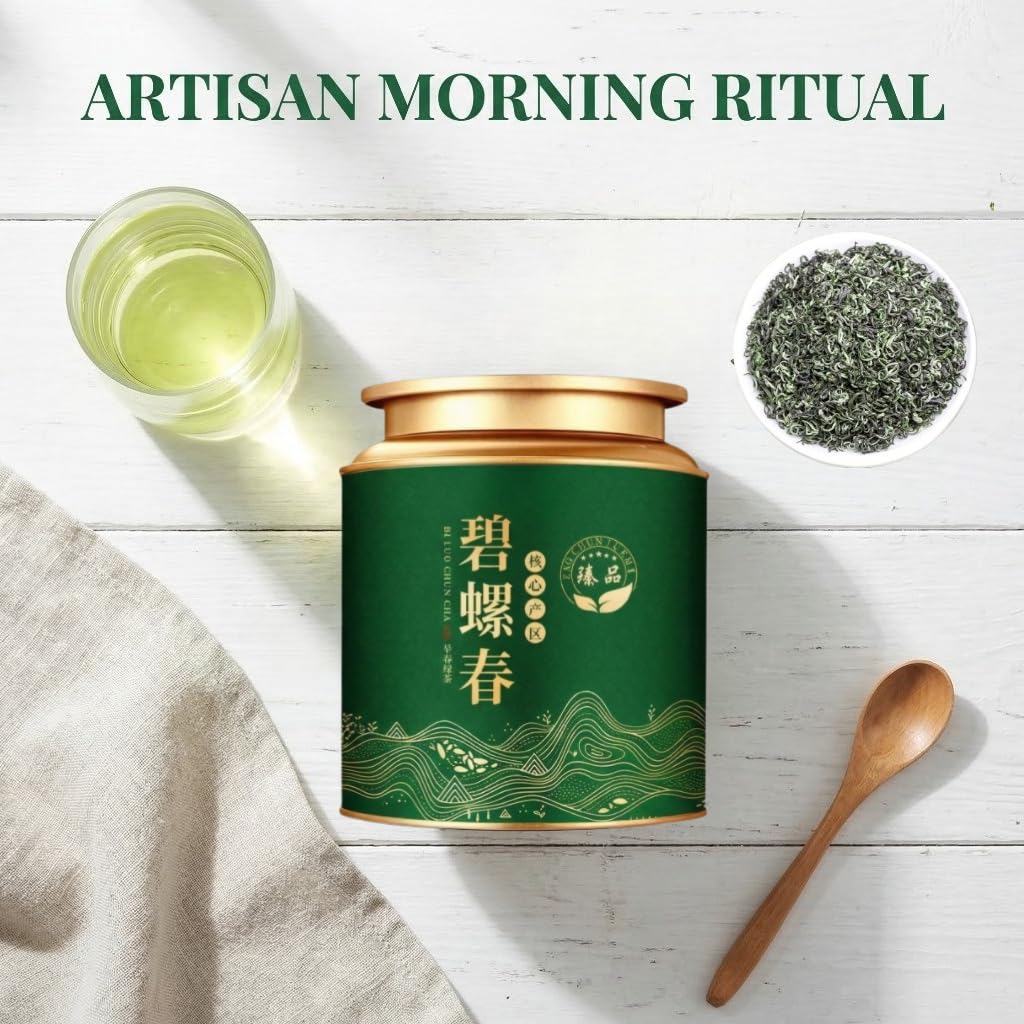 Tè Verde Biluochun 250g*2 | Tè in Foglie Sciolte Grado A 17.64oz | Raccolto Pre-Qingming | Ideale Per Il Consumo Quotidiano