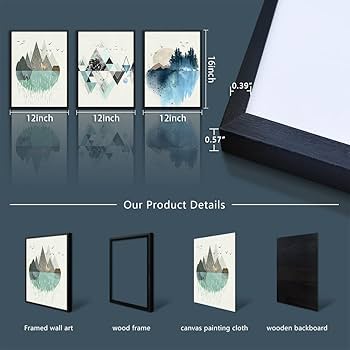 抽象アート作品 黒色フレーム付き Amazon.co.jp: Taedfalesy フレームなし モノクロ抽象画 モダン