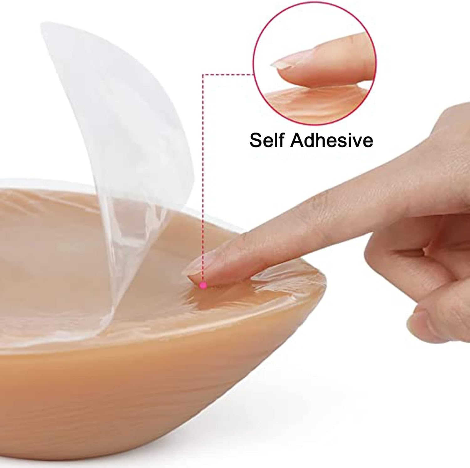 Silicone Breast Forms Self-Adhesive Bra Enhancer Inserts Prosthetic Tan Triangle Shape Fake Boobs Enlargement Pads Mastectomy Prosthesis Crossdresser 1 Pair, 600g/pair