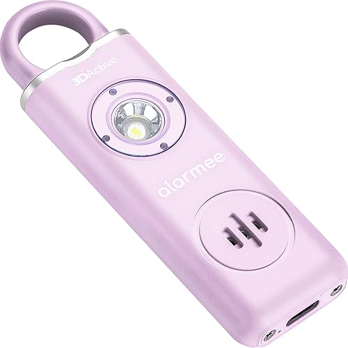 3DActive Alarmee - Alarma de seguridad personal recargable para mujeres, adolescentes y ancianos, tamaño de bolsillo, sirena fuerte de 130 dB con