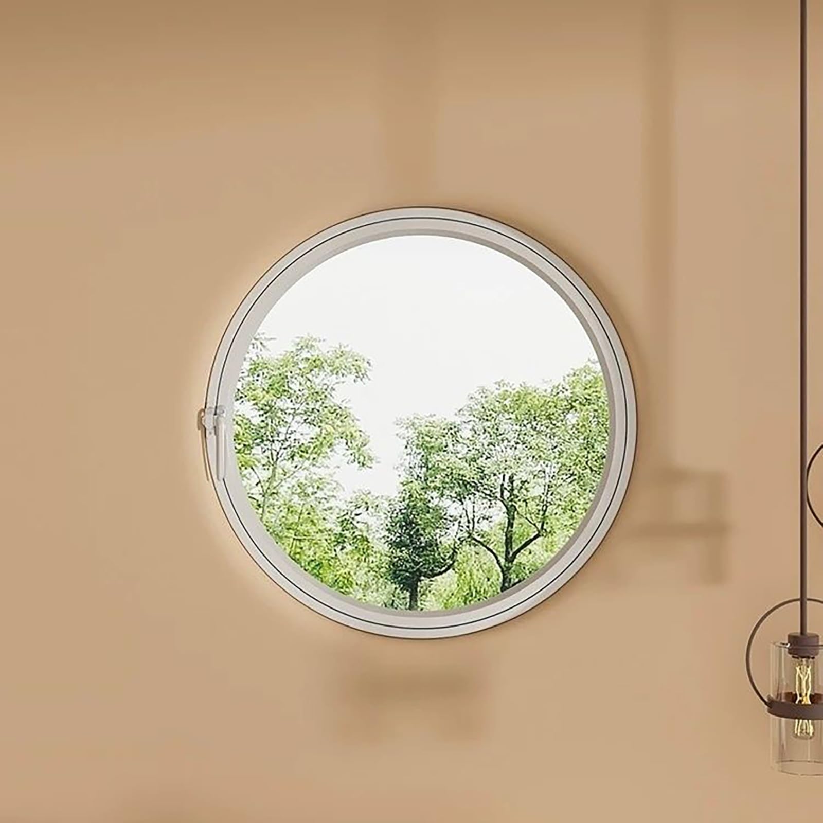 360 ° drehbares Schuppenfenster, maßgeschneiderte gehärtete Schutzfolien mit Sonnenschutzfolie und Handschuhen, weiß und transparent, 35 cm / 13.7in, perfekt für Schlafzimmer, Heimdekoration und