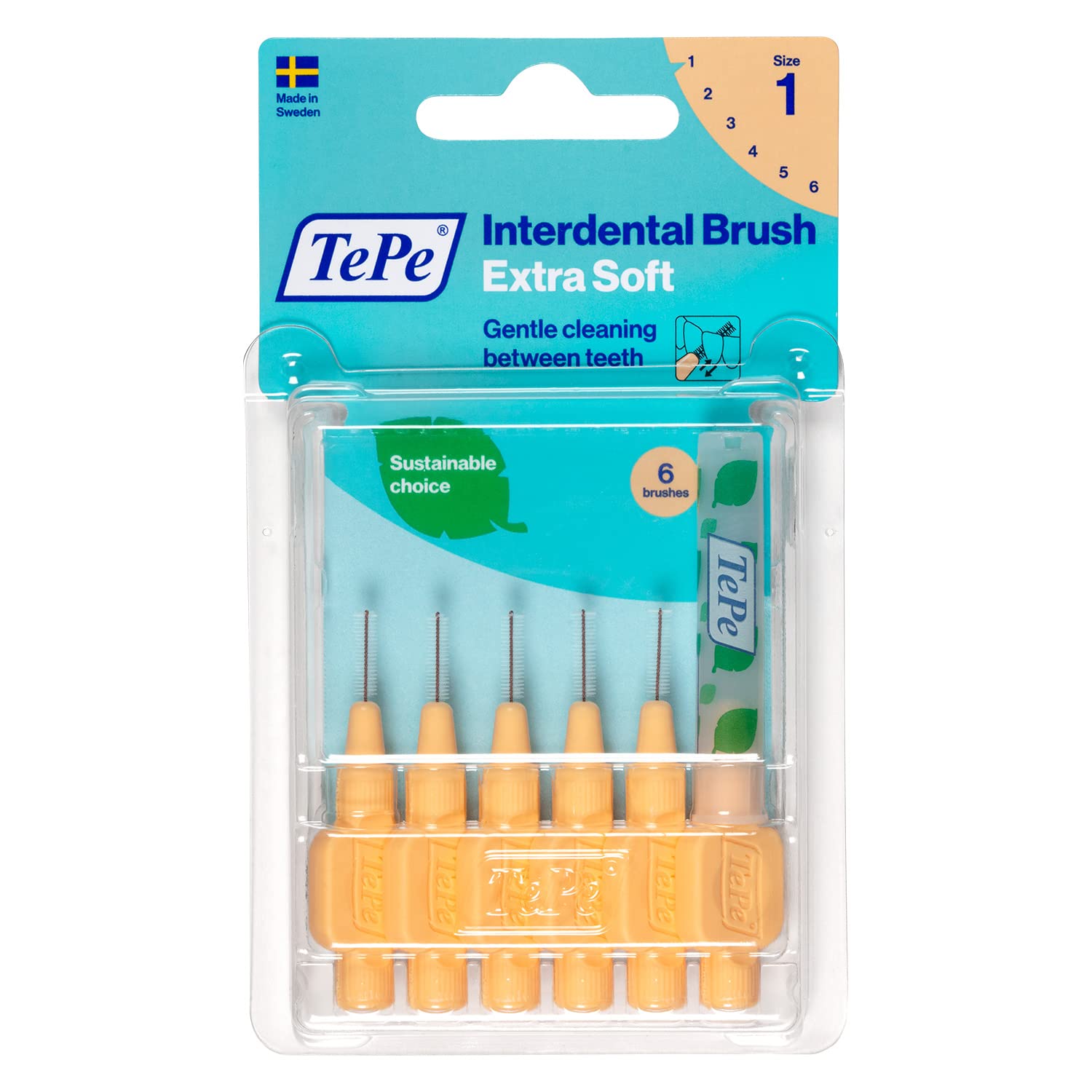 TEPE Blister X-Soft 0.45 mm - TURUNCU Diş Arayüz Fırçası (1x 6 Adet)