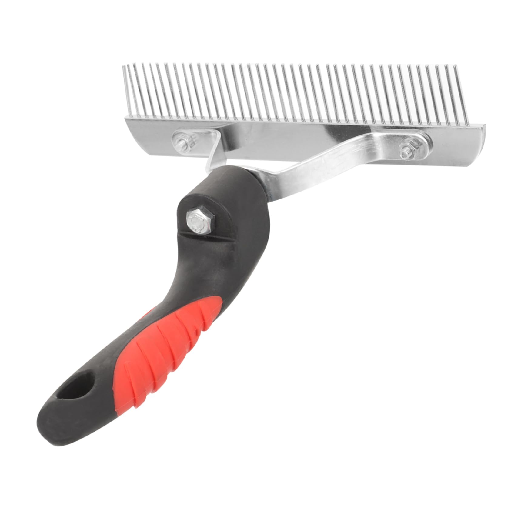 Happyyami Horse Grooming Rake with Rubber Handle Durable Metal Comb for Removing Shedding Hair and Mud Suitable for Horses Cattle Livestock 7.1X6.2X2.4 Inch