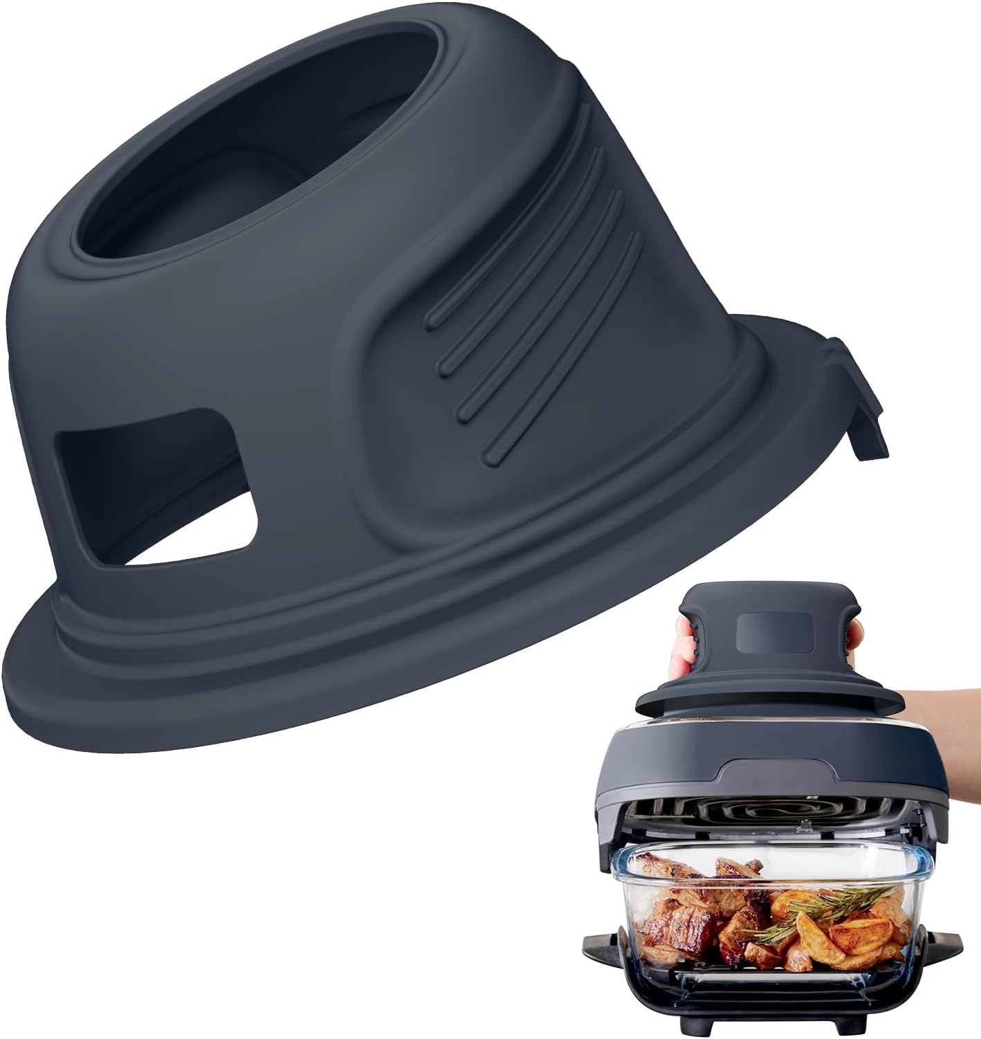 Suitable for Ninja CRISPi FN101EU Airfryer Airfryer Silicone Protective Case for Ninja CRISPi Air Fryer Machine Accessories Compatible with Ninja Crispi Accessories Heat Protection Dishwashers (Black)