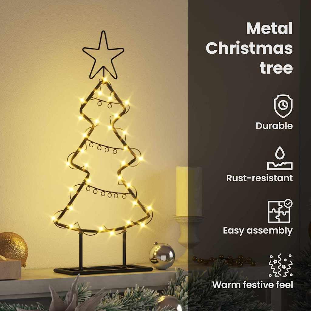 vidaXL Albero di Natale in metallo Nero 60 cm Acciaio