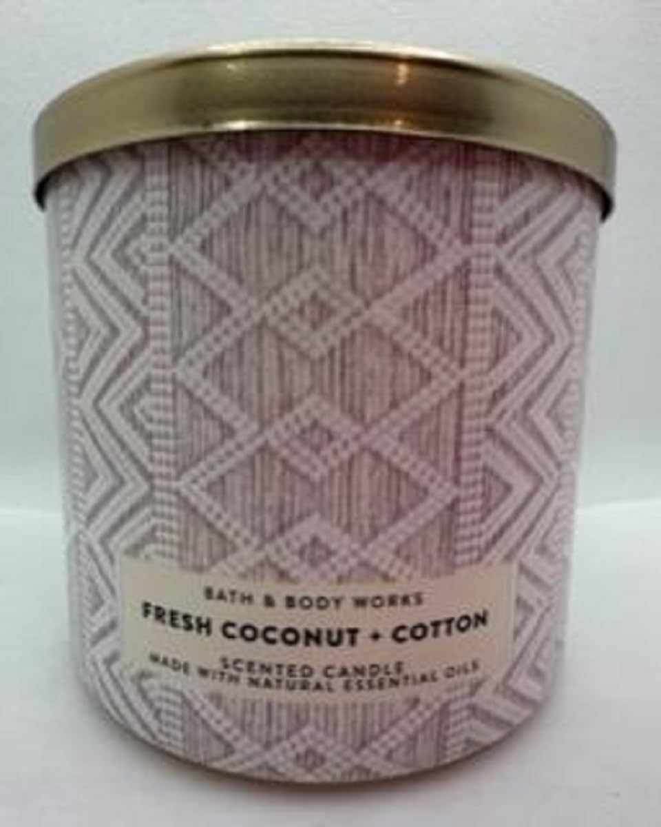 Fresh Coconut + Cotton 3 Wick 14.5 Ounce Scented Candle