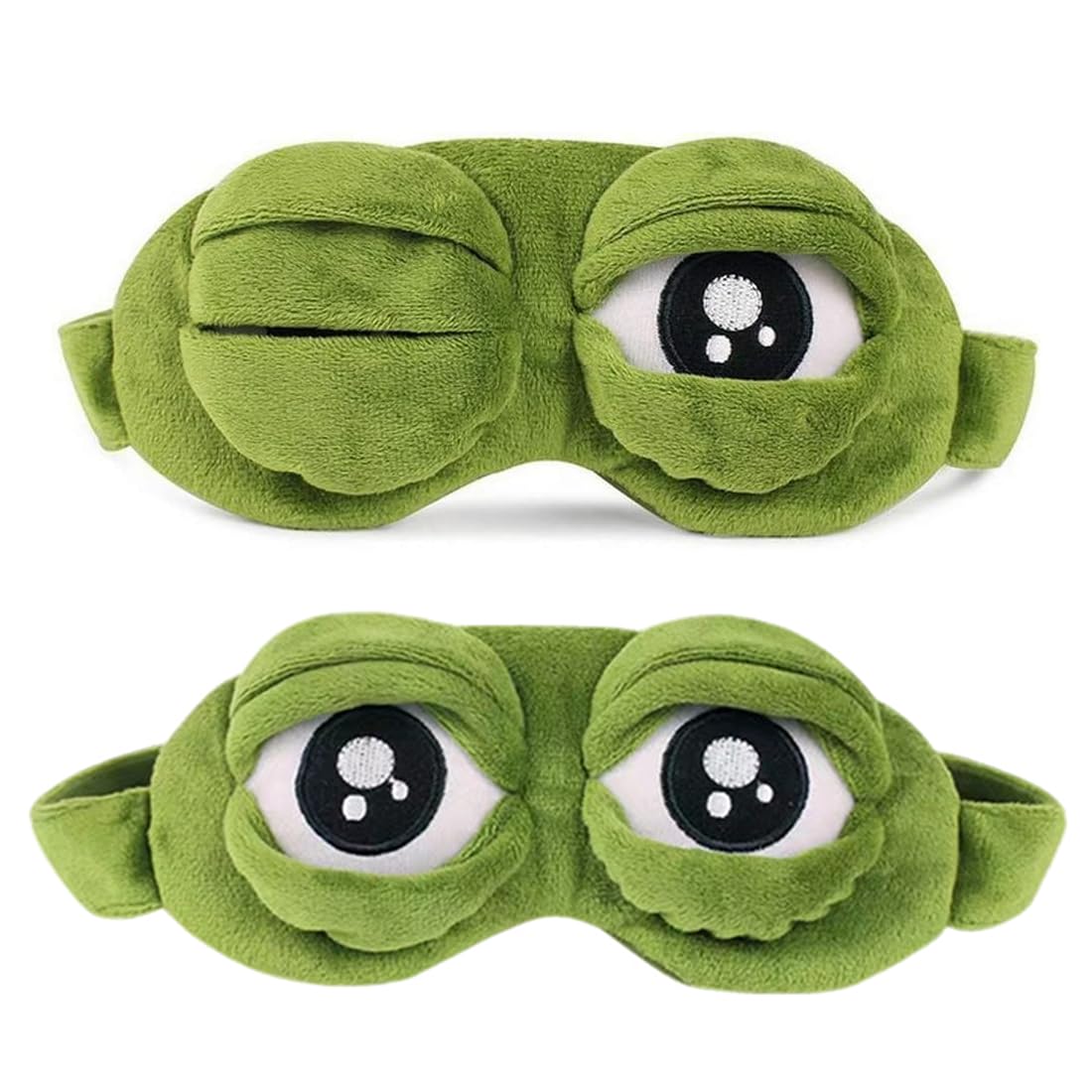 WeddHuis Máscara de Ojos de Rana,3D Antifaz para Dormir,Pelusa Dormir de Rana,Antifaz de Dibujos Animados Para Dormir Viaje,Plüsch Schlafmaske Cosplay Geschenk para Niños,Hombres,Mujeres (Verde)