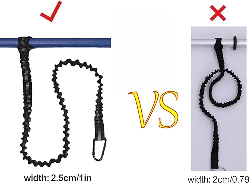 Miniatura 4 de Correa de remo para kayak, soporte para remo, herramienta de cordón, paquete de 2 correas elásticas para remo con mosquetón, correa segura para SUP,