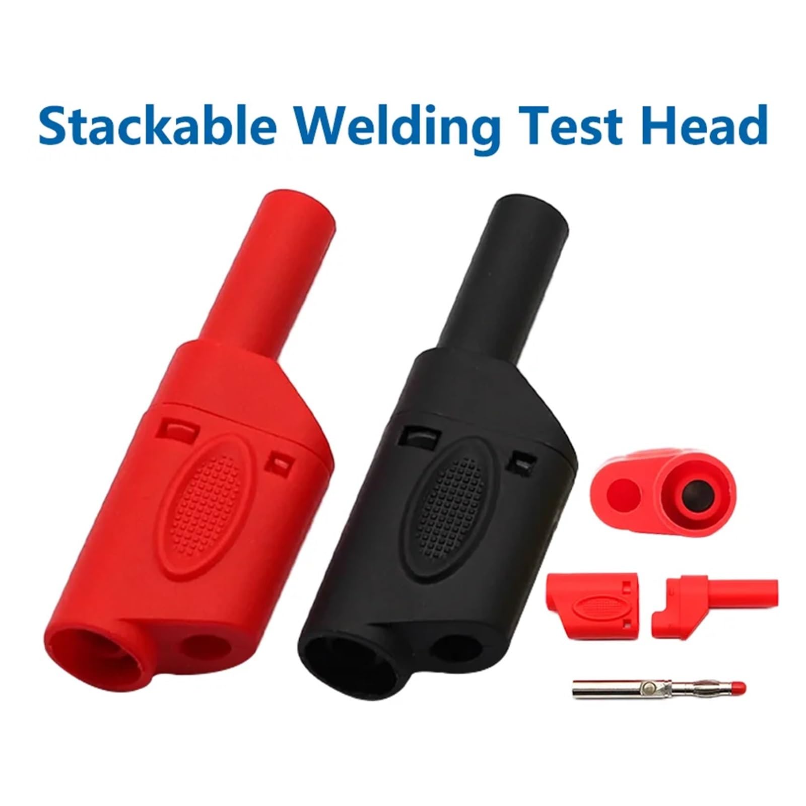 Lot de 20 fiches banane mâles rétractables de 4 mm - Connecteur à souder empilable - Noir et rouge