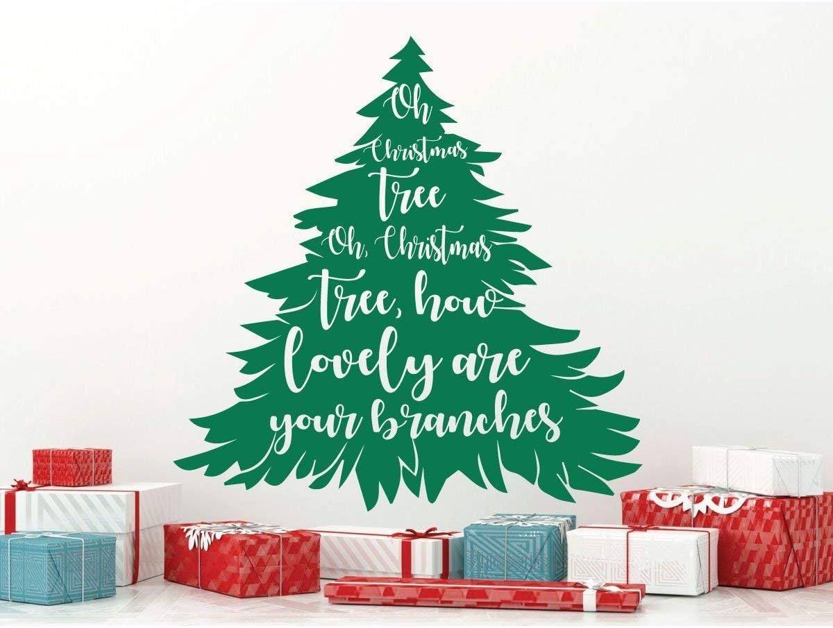Oh Christmas Tree Wall Decal - Holiday Vinyl Decor for Living Room or Home Decoration
