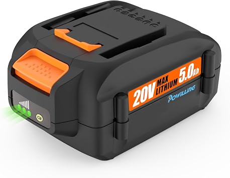 Powilling 5.0Ah 20V Replacement Battery for Worx Battery 20V WA3578 WA3575 WA3520 WA3525 WG545s
