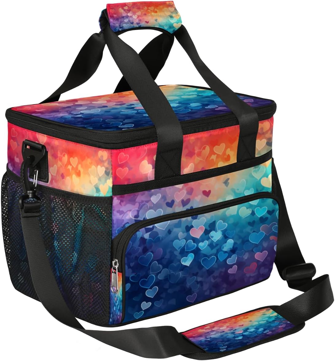 Insulated Picnic Backpack Lunch Box for Women Men Picnic Basket Tote Lunch Bag Picnic Bag Portable Lunch Bags for Picnic, Beach, Work, Trip,Office, Camp Blue Decorate Valentine's Day