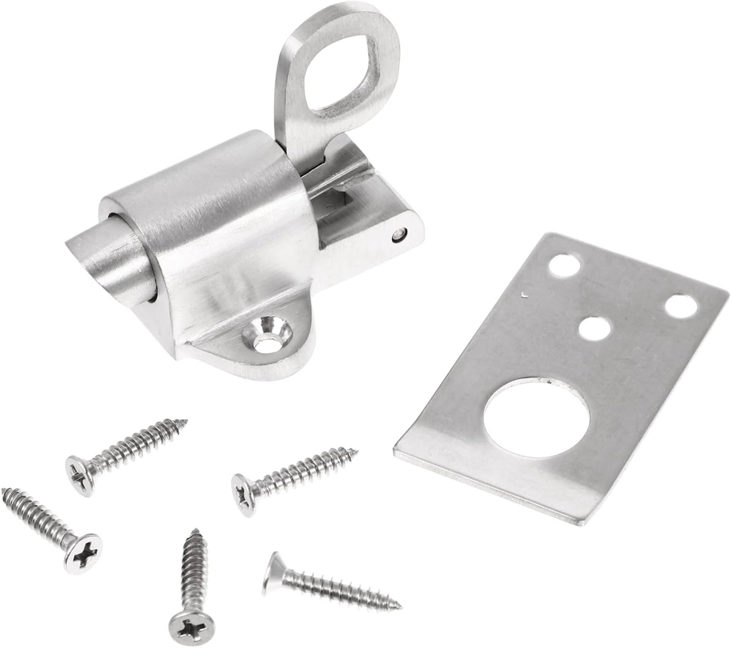 Homoyoyo 3pcs Stainless Steel Door Spring Bolt Latch Home Security Door Catch Easy Install Metal Safety Lock