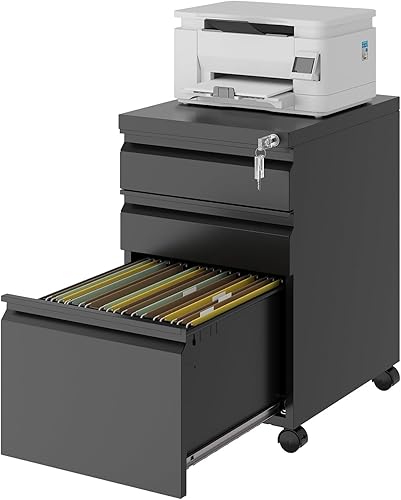 Miniatura 22 de Archivador de 4 cajones con cerradura, archivadores de metal, archivador vertical pequeño archivador de acero con cerradura para oficina en casa