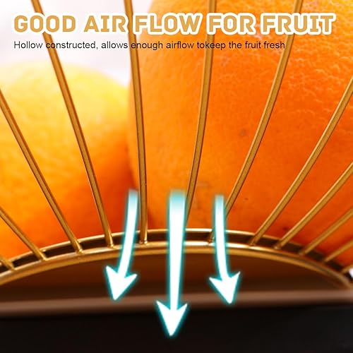 Miniatura 4 de LINXIU Cesta de frutas de alambre de metal, cuencos de frutas para decorar la encimera de la cocina, tazón, almacenamiento de verduras, soporte para