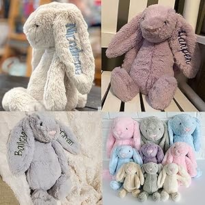 Embroidered bunny easter gifts for baby personalized baby gifts bunny doll easter gift toddler toys newborn toys  urban country home decor
