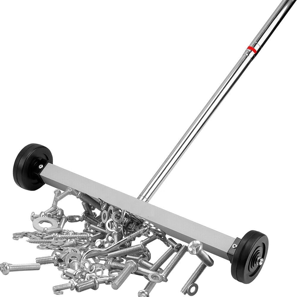 17" Rolling Magnetic Sweeper Picks up Tools Nails Screws Clips Garage Shop Yard