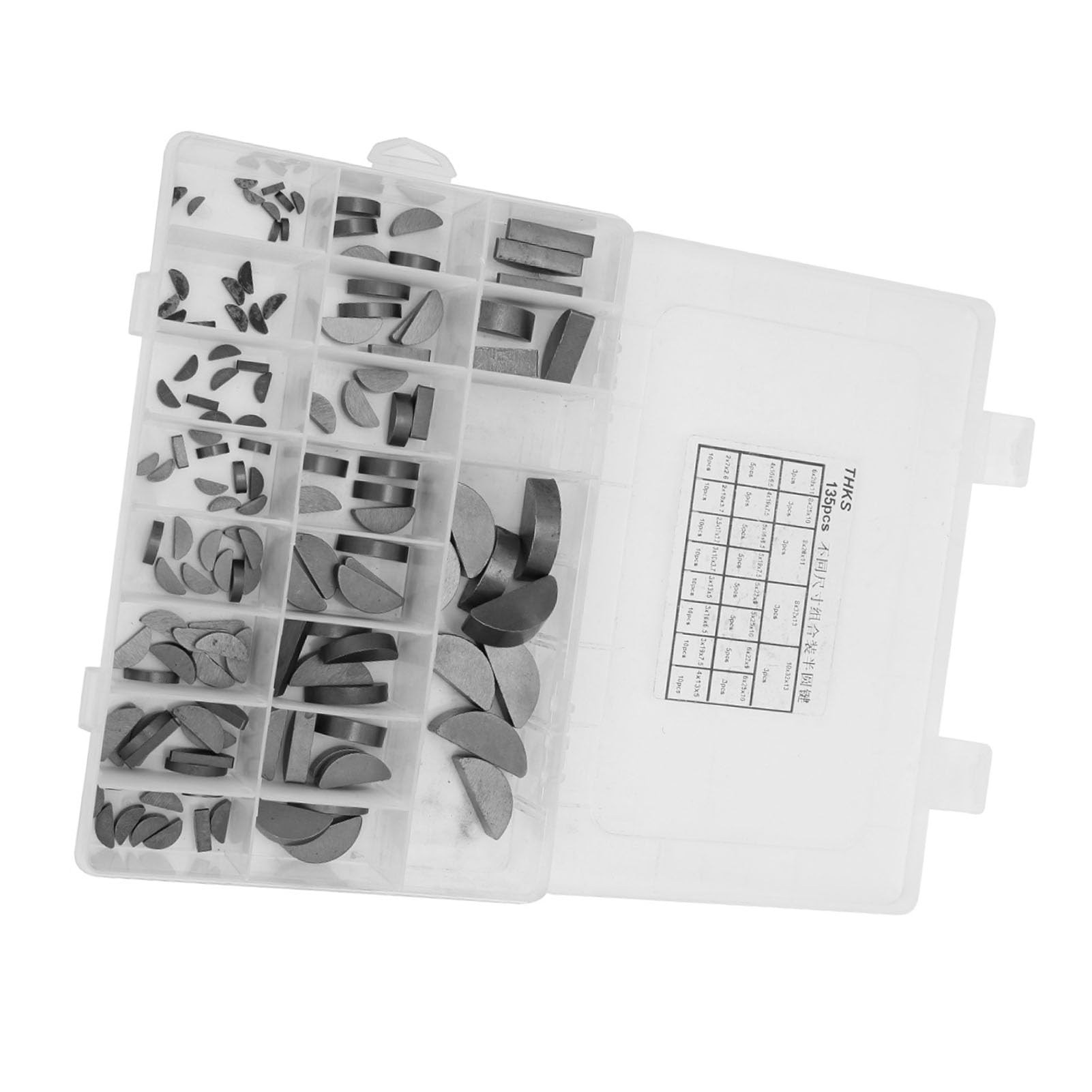 scheibenfeder,Scheibenfeder,Woodruff Key,Metrische Woodruff Keys,Woodruff Keys 135 Stück Woodruff Key Schwungrad Riemenscheibe Kurbel Way Key Sortiment Kit Für Mehrere Zwecke
