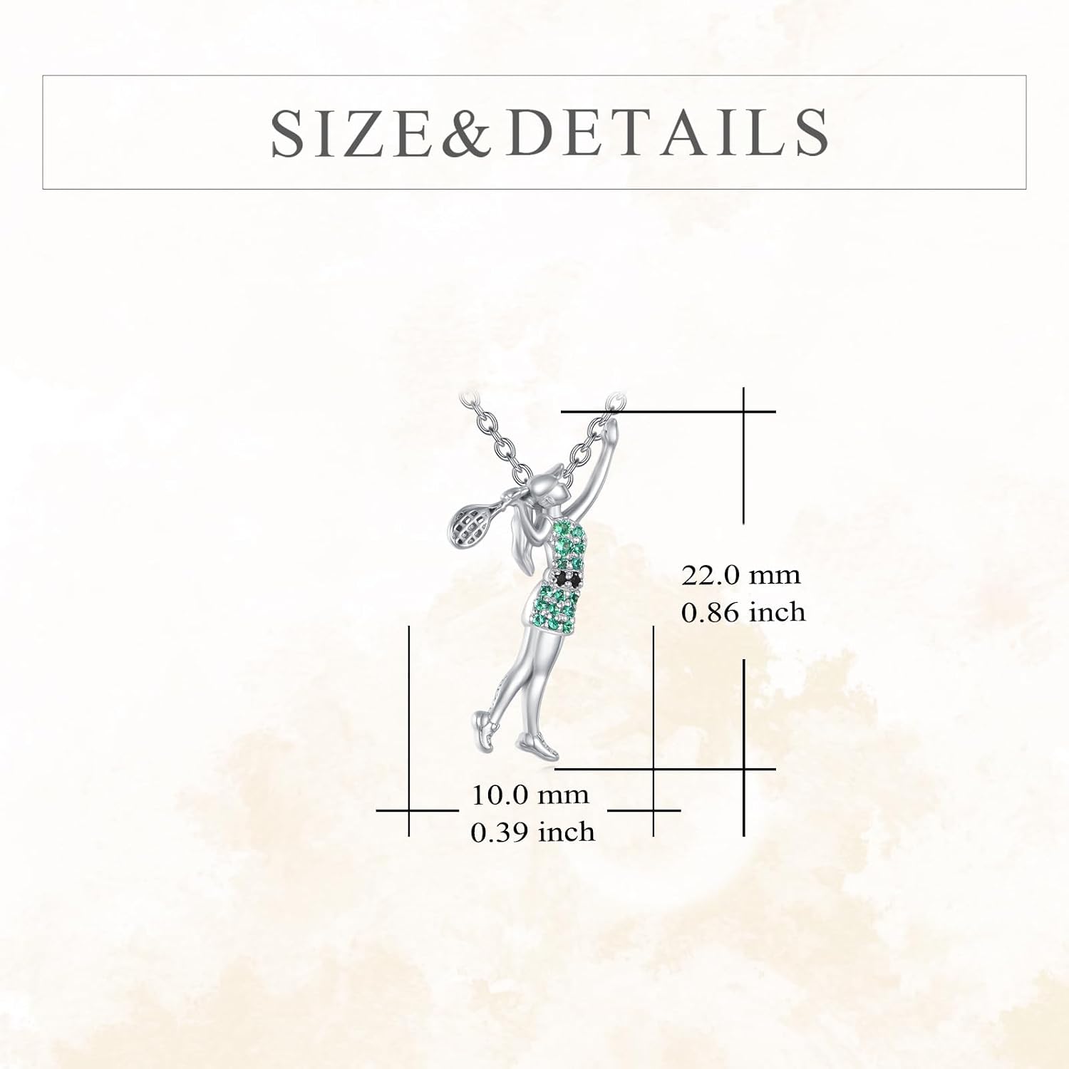 Sport Necklace Sterling Silver Gymnastics/Running/Soccer Women Pendant Cubic Zirconia Jewelry Christmas Gift for Women