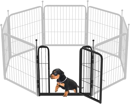FXW Rollick Dog Playpen Designed for Camping, Yard, 24" Height for Puppy Small Dogs, 1 Add-on Gate