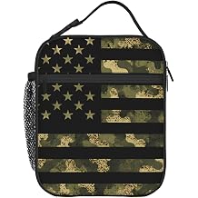Kamuflaj Amerikan Bayra   le Yeme i Kutusu - Kad nlar/Erkekler/K zlar/Erkek  ocuklar i in Yal t ml   le Yeme i  antalar  S k lebilir Sapl   le Yeme i Kutusu Yemek Tote  anta